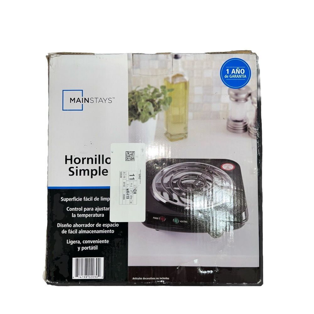 Mainstays Burner, 120V~ 1100W, Portable, Easy to Cook,‎ Elegant Classic Design